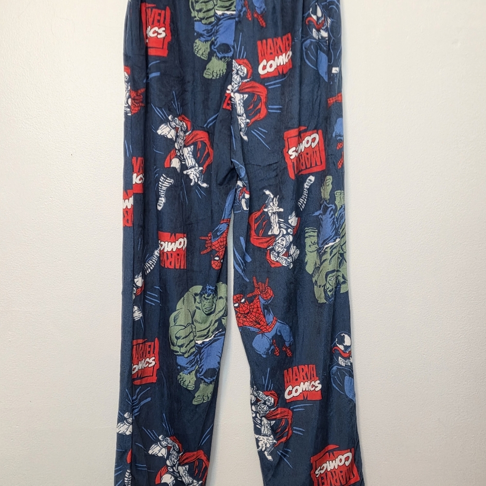 Mens Marvel Superheroes Characters Silky Pajama Pants Sz Large - Picture 4 of 6